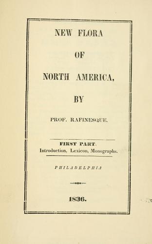 New flora and botany of North America