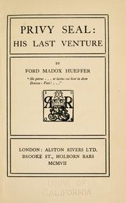 Privy seal: his last venture