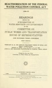 Reauthorization of the Federal Water Pollution Control Act