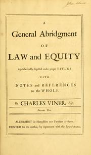 A general abridgment of law and equity