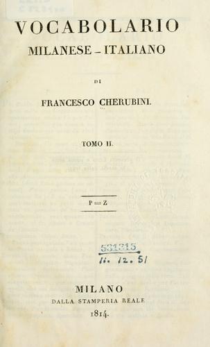 Vocabolario milanese-italiano
