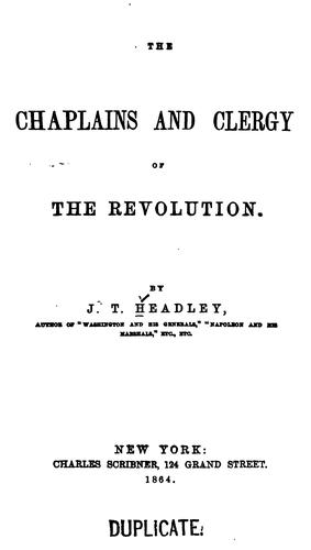 The chaplains and clergy of the revolution