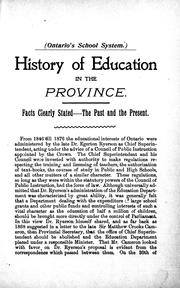 History of education in the province