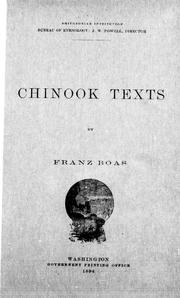 Chinook Texts
