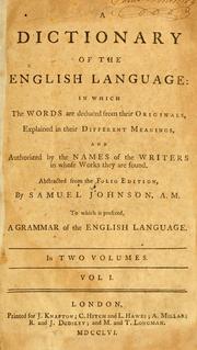 A dictionary of the English language