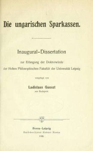 Die ungarischen Sparkassen