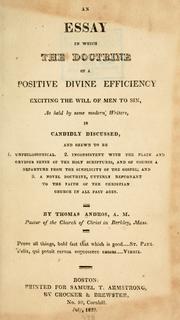 An essay in which the doctrine of a positive divine efficiency