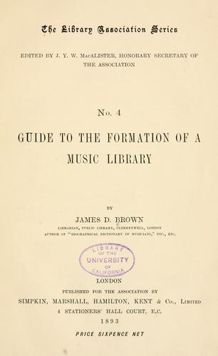 Guide to the formation of a music library