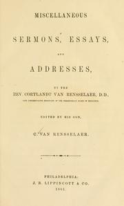 Miscellaneous sermons, essays, and addresses