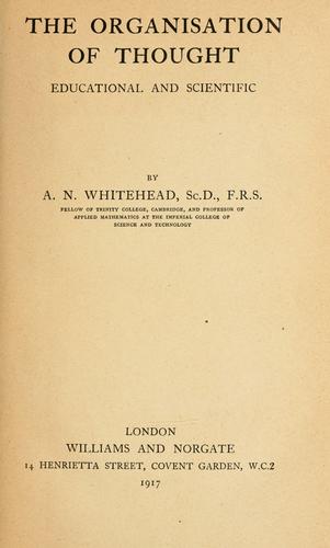 The organisation of thought, educational and scientific