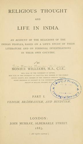 Religious thought and life in India
