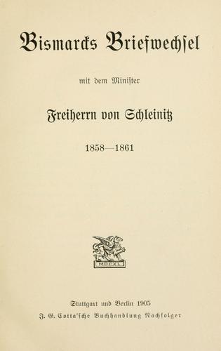 Bismarck's speeches and letters