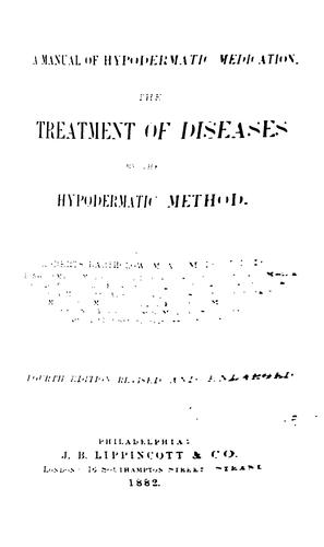 A manual of hypodermatic medication