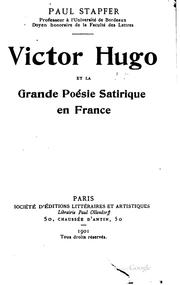 Victor Hugo et la grande poésie satirique en France