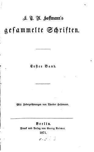 E.T.A. Hoffmann's gesammelte Schriften