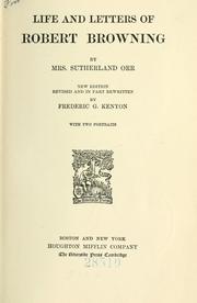 Life and letters of Robert Browning