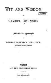 Wit and wisdom of Samuel Johnson