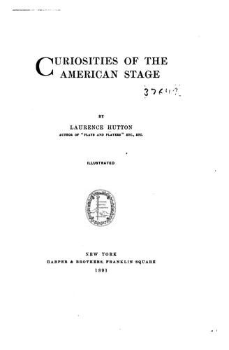 Curiosities of the American stage