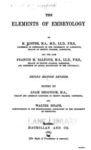 The elements of embryology
