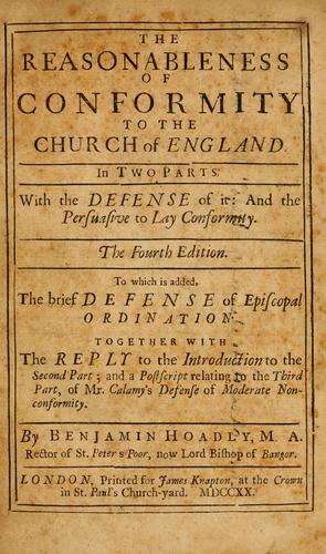 The reasonableness of conformity to the Church of England