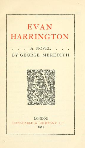 Evan Harrington, a novel