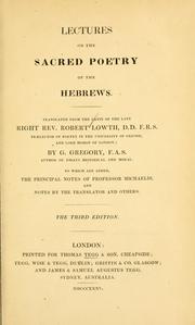 De sacra poesi Hebraeorum