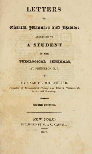 Letters on clerical manners and habits