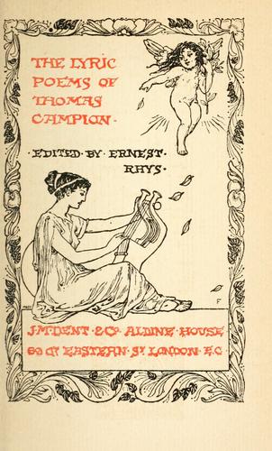 The lyric poems of Thomas Campion