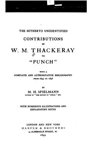 The hitherto unidentified contributions of W.M. Thackeray to "Punch"