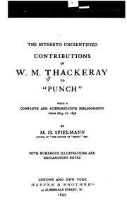 The hitherto unidentified contributions of W.M. Thackeray to "Punch"
