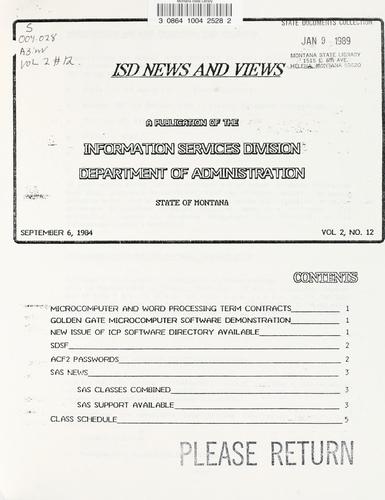 ISD news and views