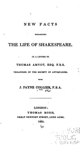 New facts regarding the life of Shakespeare