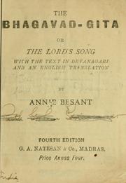 The Bhagavad-Gita, or