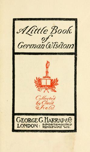 A little book of German wisdom