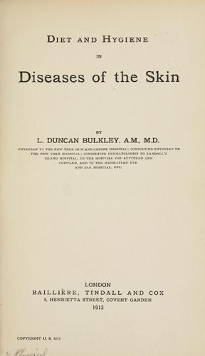 Diet and hygiene in diseases of the skin