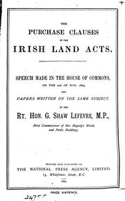 The purchaseclauses of the Irish land acts