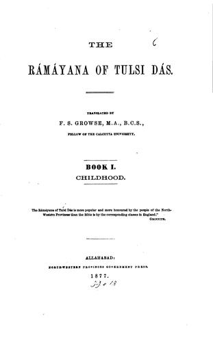 The Rámáyana of Tulsi Dás