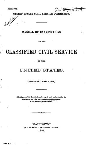 Manual of Examinations for the ..
