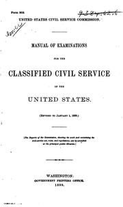 Manual of Examinations for the ..