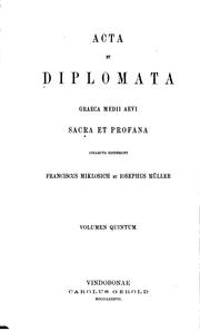 Acta et diplomata Graeca medii aevi sacra et profana collecta