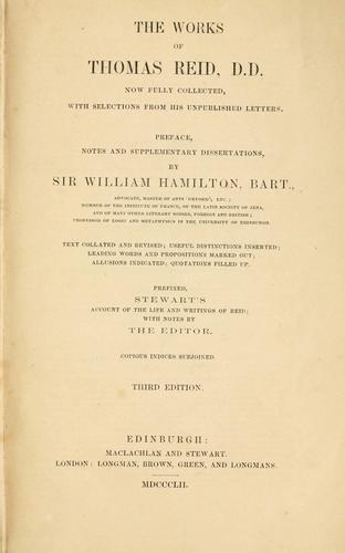The works of Thomas Reid, D.D