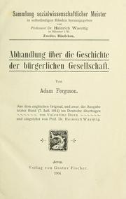 Abhandlung über die Geschichte der bürgerlichen Gesellschaft