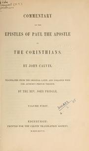 Commentary on the Epistles of Paul the Apostle to the Corinthians