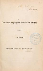 Crustacea amphipoda borealia et arctica