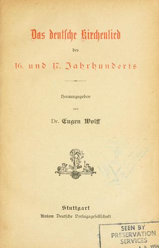 Das deutsche Kirchenlied des 16. und 17. Jahrhunderts
