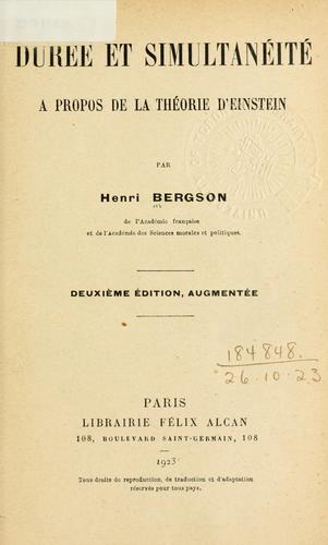 Durée et simultanéité, à propos de la théorie dʹEinstein