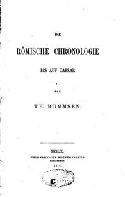 Die römische Chronologie bis auf Caesar