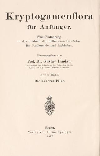 Kryptogamenflora für Anfänger