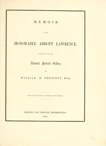 Memoir of the Honorable Abbott Lawrence