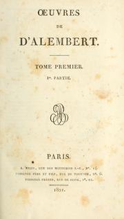 Oeuvres de D'Alembert